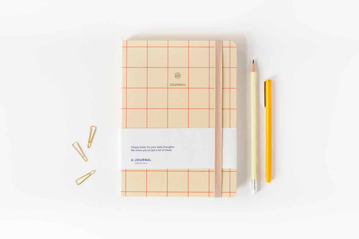 A-Journal Notebook Checkered Red